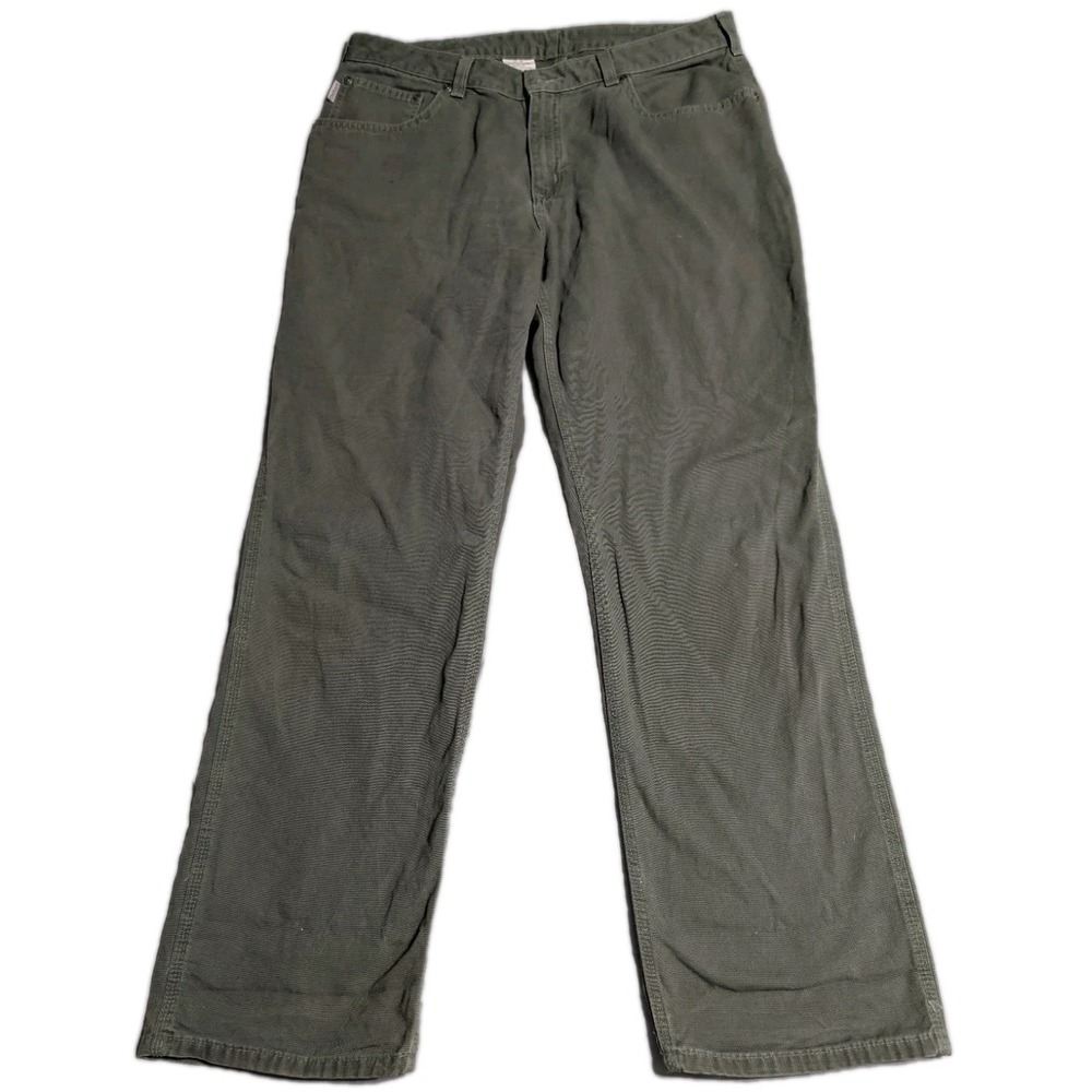 Carhartt Womens Carpenter Pants 14x32 Dark Moss Green Utility Workwear Cotton